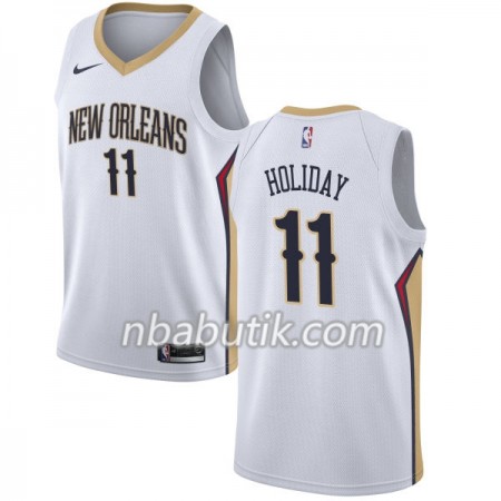 NBA Mænd Trøje New Orleans Pelicans Jrue Holiday 11 Nike 2017-18 Hvid Swingman
